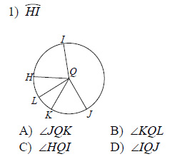 Circles-Naming-arcs-and-central-angles-Hard