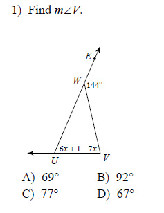 Exterior Angle Theorem Worksheets