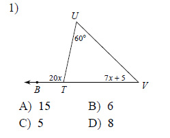 Exterior Angle Theorem Worksheets